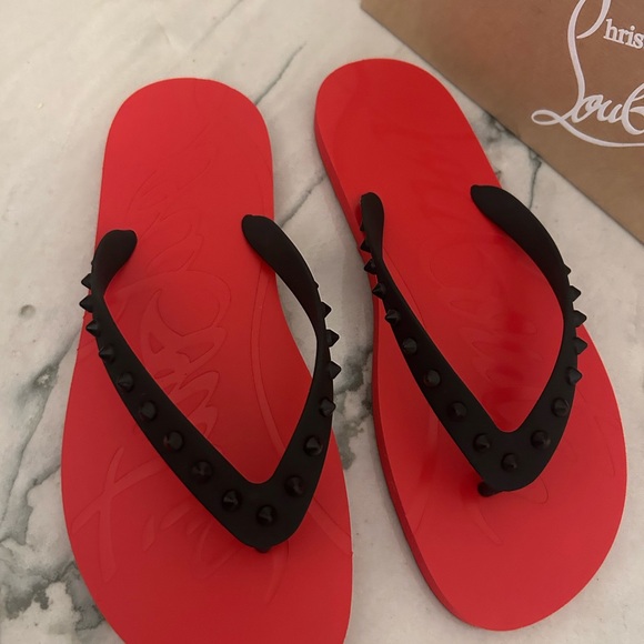 Christian Louboutin Red loubi Flip Flops size 43 new - Picture 2 of 5